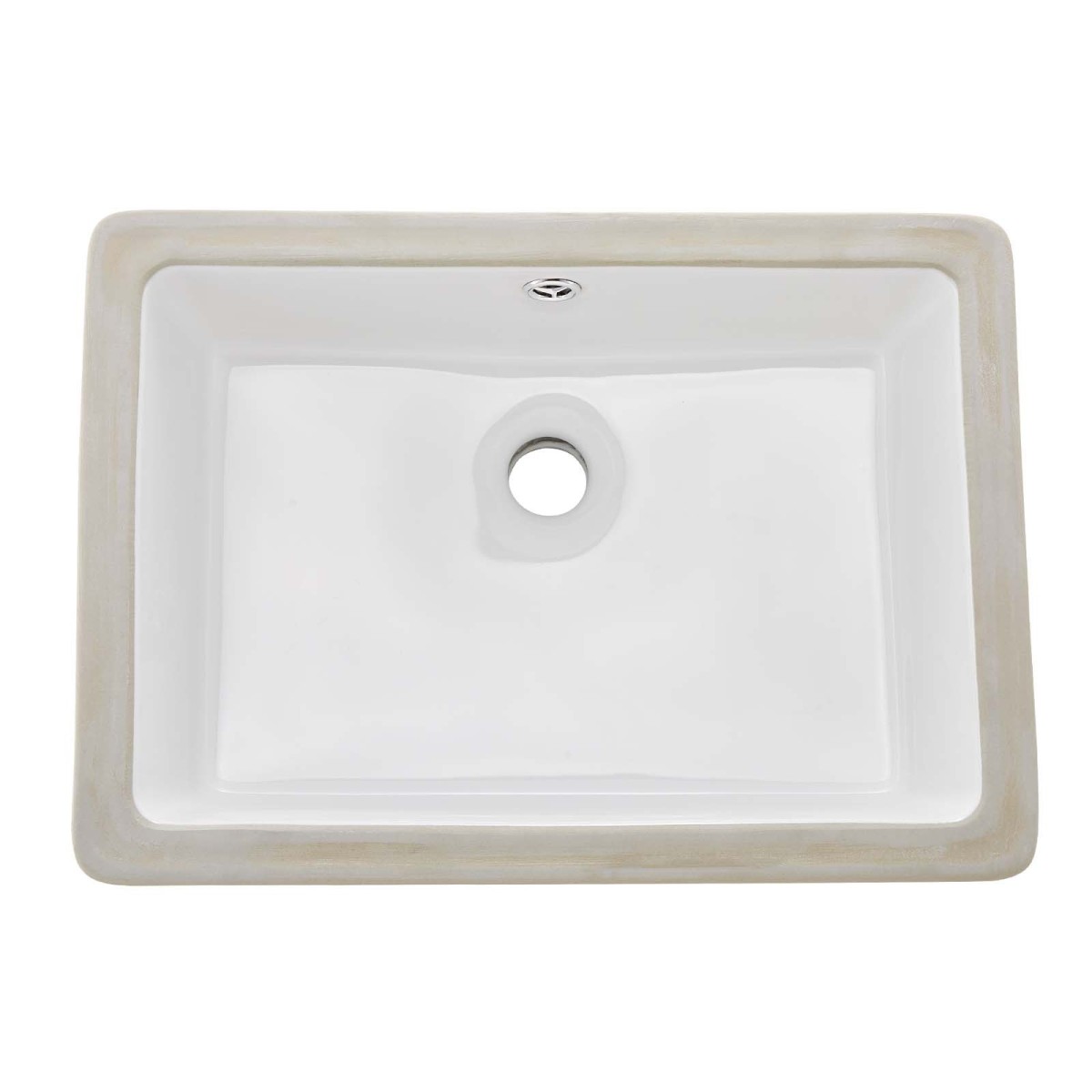 Νεροχύτης μπάνιου VEVOR Undermount, 470 x 335 mm Ορθογώνιος λευκός κεραμικός νεροχύτης με τρύπα υπερχείλισης, κάτω από πάγκο σε μοντέρνα λεκάνη νιπτήρα μπάνιου νεροχύτη, ορθογώνιο για μικρό χώρο