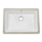 Νεροχύτης μπάνιου VEVOR Undermount, 470 x 335 mm Ορθογώνιος λευκός κεραμικός νεροχύτης με τρύπα υπερχείλισης, κάτω από πάγκο σε μοντέρνα λεκάνη νιπτήρα μπάνιου νεροχύτη, ορθογώνιο για μικρό χώρο