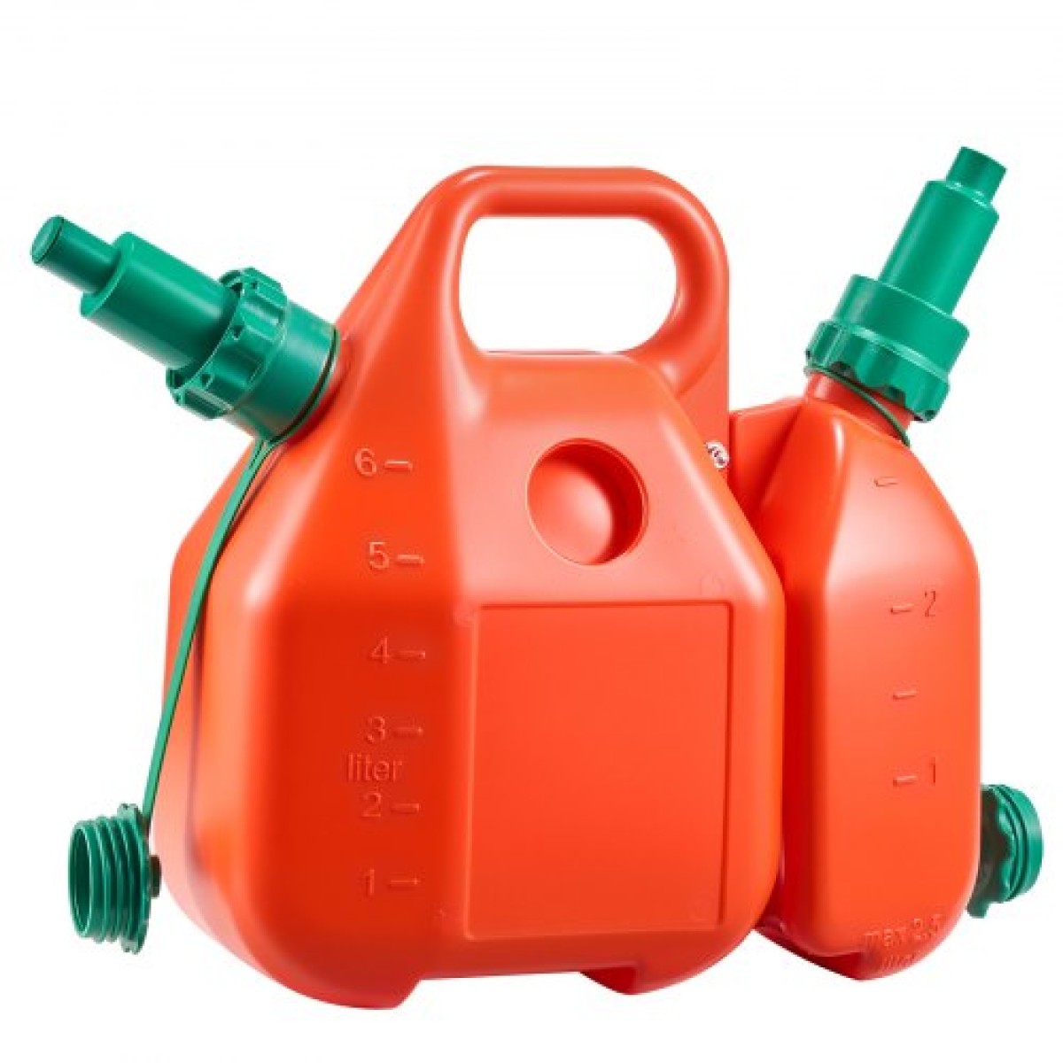 Δοχείο καυσίμου VEVOR, 6 L, Δεξαμενή καυσίμου με στόμιο & Δοχείο 1,9 L Extra Oil, Μέγιστος ρυθμός ροής 5,5 L/min, στεγανό και φορητό επίπεδο δοχείο υγρού για τα περισσότερα αυτοκίνητα μοτοσικλέτα ATV UTV