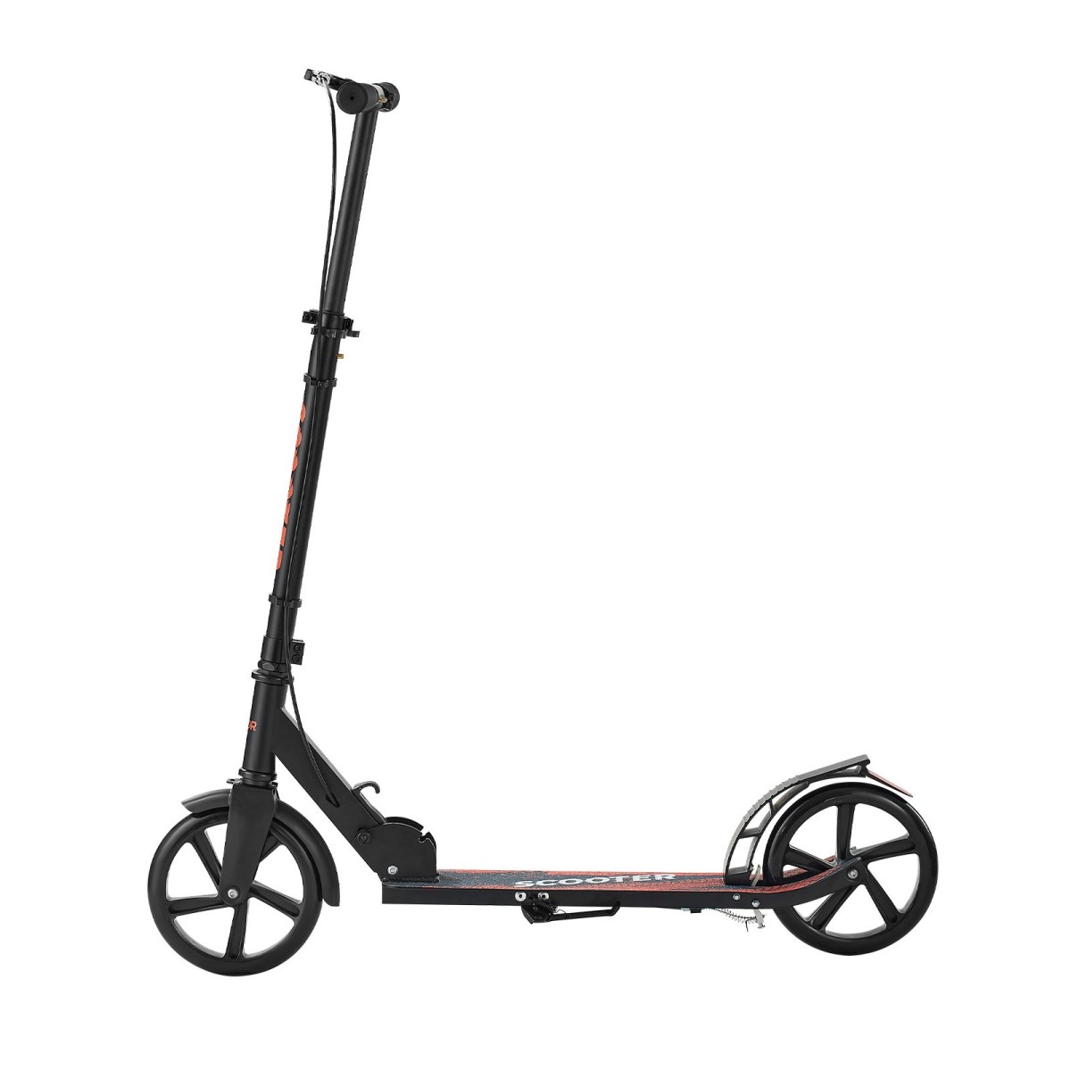 VEVOR Kick Scooter για Παιδιά Ηλικιών 8+, Έφηβοι και Ενήλικες, Μικρό σκούτερ 2 τροχών με τιμόνι ρυθμιζόμενο σε ύψος, φαρδύ αντιολισθητικό κατάστρωμα, αναδιπλούμενο ελαφρύ πλαίσιο για αγόρια και κορίτσια έως 99,8 κιλά, μαύρο