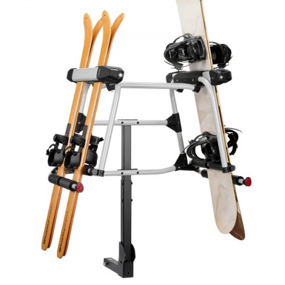 Βάση για σκι και Snowboard VEVOR Hitch, Ταιριάζει σε δέκτη 50 mm, Μεταφέρει έως και 6 ζευγάρια σκι ή 4 Snowboard, Σχάρα για Αυτοκίνητο με Κλειδαριά, Λουράκι ασφαλείας, Πρόσβαση με κλίση, Λαστιχένια επένδυση