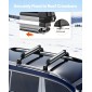 Βάση οροφής VEVOR Ski & Snowboard, Μεταφορά έως και 6 ζευγάρια σκι ή 4 Snowboard, 2 ΤΕΜ. Αλουμινένια Universal θήκη οροφής αυτοκινήτου με κλειδαριά και λαστιχένια επένδυση για καλάμι ψαρέματος, ταιριάζουν με τις περισσότερες εγκάρσιες ράβδους