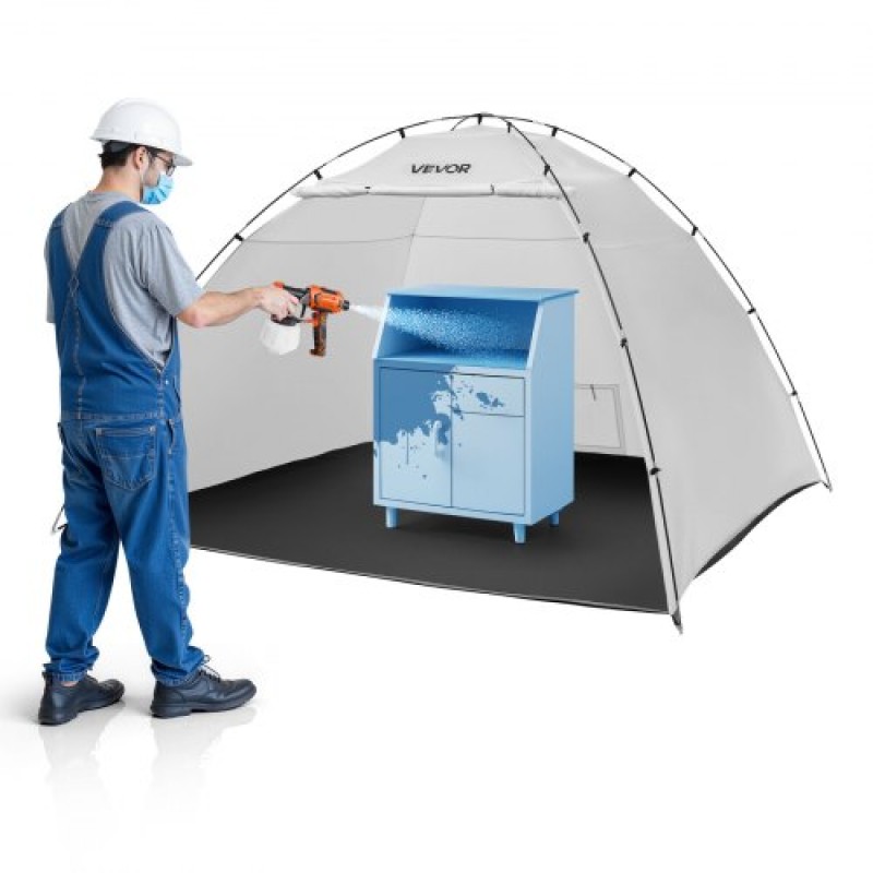 VEVOR Portable Paint Booth Tent, 2950 x 2920 x 2020mm Painting Tent Station, Spray Shelter με ενσωματωμένο δάπεδο & δικτυωτή οθόνη, μεγάλος χώρος, Oxford σκηνές βαφής με σπρέι για ντουλάπια, καρέκλες, τραπέζια