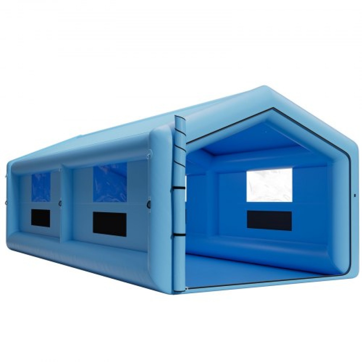Φουσκωτός θάλαμος βαφής VEVOR, 12 x 5 x 4 m, φουσκωτός θάλαμος ψεκασμού με φυσητήρες 950W+1100W και σύστημα φίλτρου αέρα, Τριγωνική οροφή, για βάψιμο αυτοκινήτων, φορτηγών, μεγάλων επίπλων και λαμαρίνας αυτοκινήτων
