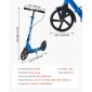 VEVOR Kick Scooter για Παιδιά Ηλικιών 8+, Εφήβους και Ενήλικες, Μικρό σκούτερ 2 τροχών με τιμόνι ρυθμιζόμενο σε ύψος, φαρδύ αντιολισθητικό κατάστρωμα, αναδιπλούμενο ελαφρύ για αγόρια και κορίτσια έως 99,8 κιλά, μαύρο + μπλε