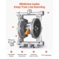 VEVOR Air Operated Double Diaphragm Pump, 25 L/min Max, Standard Int & Out Out Air Pneumatic Waste Oil Transfer Pump, Σώμα από κράμα αλουμινίου, Διπλά διαφράγματα, για ντίζελ, γράσο, κηροζίνη, βενζίνη