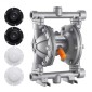VEVOR Air Operated Double Diaphragm Pump, 25 L/min Max, Standard Int & Out Out Air Pneumatic Waste Oil Transfer Pump, Σώμα από κράμα αλουμινίου, Διπλά διαφράγματα, για ντίζελ, γράσο, κηροζίνη, βενζίνη