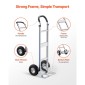 Φορτηγό VEVOR, Χωρητικότητα 226,9 kg, βαρέως τύπου Hand Truck Dolly με αντιολισθητικές ρόδες & λαβή, φορητό τρόλεϊ από κράμα αλουμινίου με ιμάντα πρόσδεσης για μετακίνηση σπιτιού, γραφείου, αποθήκης