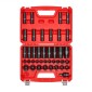 VEVOR 1/2 in Drive Impact Socket Set, 39 τεμαχίων, 6 Point Deep & Shallow Impact Sockets, Metric 9 έως 30 mm, Cr-V Steel Υψηλής αντοχής, με Universal Joint, Dual Size Marks, Heavy Duty Carry Case