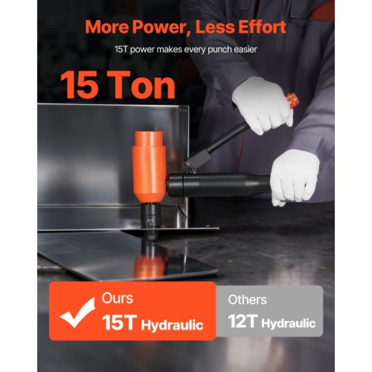 VEVOR Knockout Punch Set, 147,1 kN Hydraulic Knockout Set, KO Tool Kit Hole Making Tool, KO Tools Kit W/10 Dies for Metal Electrical Cabine, Electrical Control Cabine, Switch Cabine