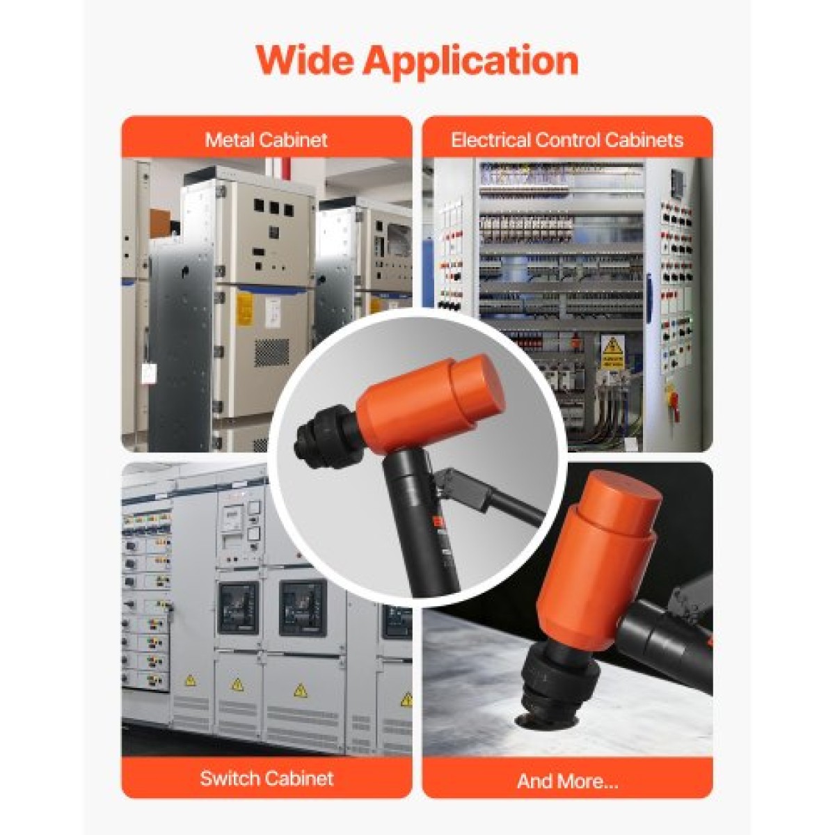 VEVOR Knockout Punch Set, 147,1 kN Hydraulic Knockout Set, KO Tool Kit Hole Making Tool, KO Tools Kit W/10 Dies for Metal Electrical Cabine, Electrical Control Cabine, Switch Cabine