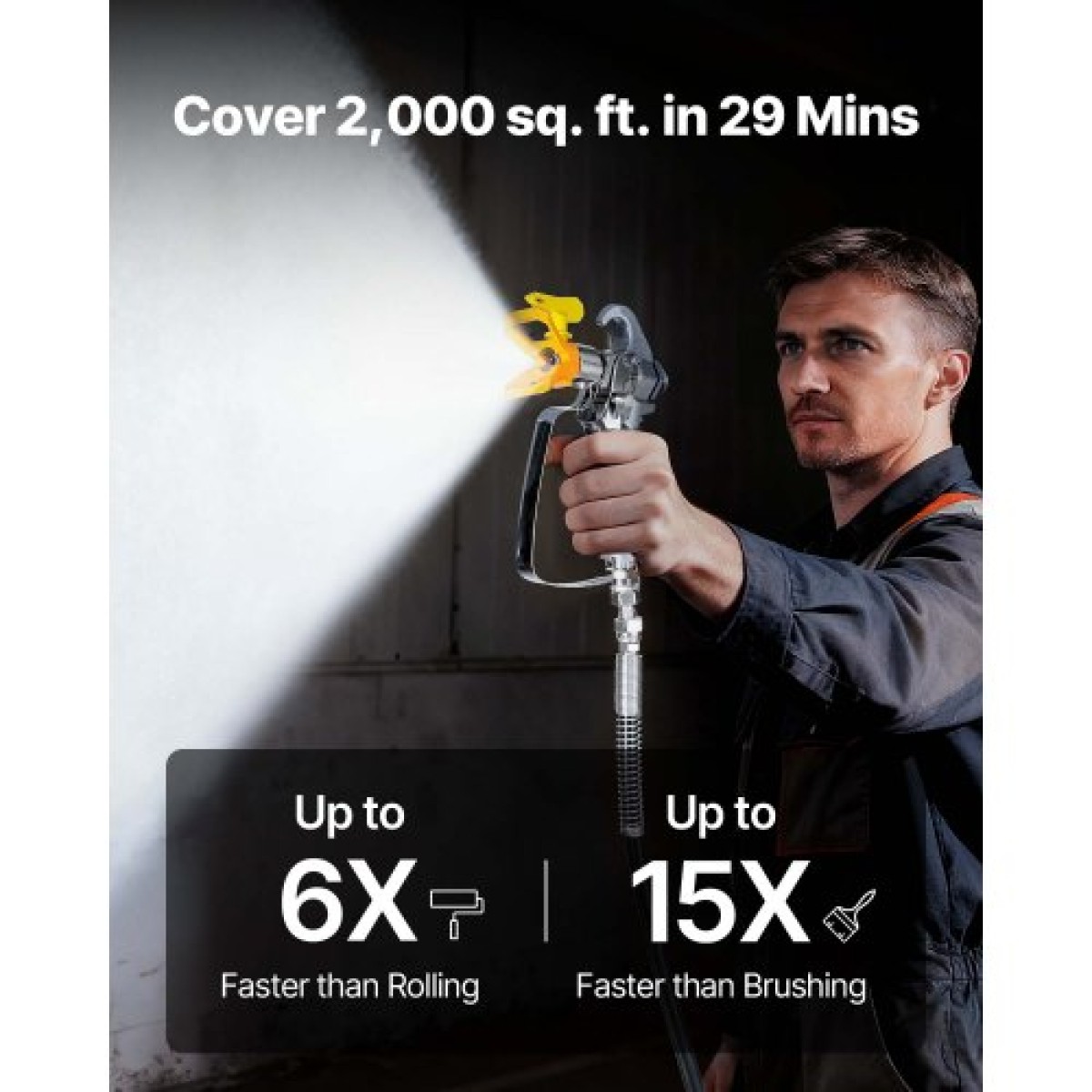 Ψεκαστήρας χρωμάτων VEVOR Stand Airless, 900W, 3300PSI Ψεκαστήρας χωρίς αέρα υψηλής πίεσης με καρότσι, βούρτσα καθαρισμού, σωλήνας, ράβδο προέκτασης, ακροφύσια, ηλεκτρικό μηχάνημα βαφής για εσωτερικούς ή εξωτερικούς χώρους σπιτιού