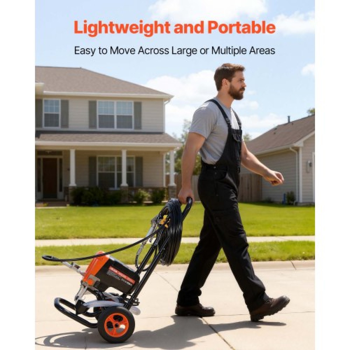 Ψεκαστήρας χρωμάτων VEVOR Stand Airless, 900W, 3300PSI Ψεκαστήρας χωρίς αέρα υψηλής πίεσης με καρότσι, βούρτσα καθαρισμού, σωλήνας, ράβδο προέκτασης, ακροφύσια, ηλεκτρικό μηχάνημα βαφής για εσωτερικούς ή εξωτερικούς χώρους σπιτιού