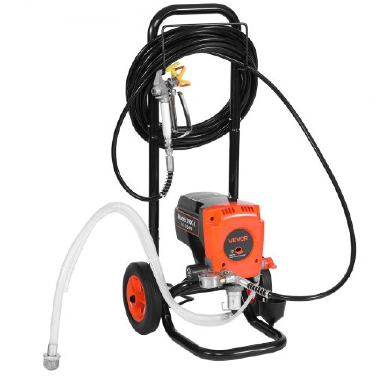 Ψεκαστήρας χρωμάτων VEVOR Stand Airless, 900W, 3300PSI Ψεκαστήρας χωρίς αέρα υψηλής πίεσης με καρότσι, βούρτσα καθαρισμού, σωλήνας, ράβδο προέκτασης, ακροφύσια, ηλεκτρικό μηχάνημα βαφής για εσωτερικούς ή εξωτερικούς χώρους σπιτιού