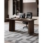 VEVOR 63 σε Executive Desk, Μεγάλο Μοντέρνο Ορθογώνιο Τραπέζι Γραφείου, Ξύλινο Τραπέζι βαρέως τύπου με τρύπα σύνδεσης καλωδίου, χωρητικότητα φόρτωσης 113 KG, Εύκολη συναρμολόγηση, για εργασία γραφής μελέτης, καρυδιά