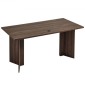VEVOR 63 σε Executive Desk, Μεγάλο Μοντέρνο Ορθογώνιο Τραπέζι Γραφείου, Ξύλινο Τραπέζι βαρέως τύπου με τρύπα σύνδεσης καλωδίου, χωρητικότητα φόρτωσης 113 KG, Εύκολη συναρμολόγηση, για εργασία γραφής μελέτης, καρυδιά