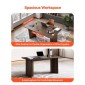 VEVOR 63 σε Executive Desk, Μεγάλο Μοντέρνο Ορθογώνιο Τραπέζι Γραφείου, Ξύλινο Τραπέζι βαρέως τύπου με τρύπα σύνδεσης καλωδίου, χωρητικότητα φόρτωσης 113 KG, Εύκολη συναρμολόγηση, για εργασία γραφής μελέτης, καρυδιά