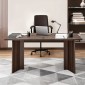 VEVOR 63 σε Executive Desk, Μεγάλο Μοντέρνο Ορθογώνιο Τραπέζι Γραφείου, Ξύλινο Τραπέζι βαρέως τύπου με τρύπα σύνδεσης καλωδίου, χωρητικότητα φόρτωσης 113 KG, Εύκολη συναρμολόγηση, για εργασία γραφής μελέτης, καρυδιά