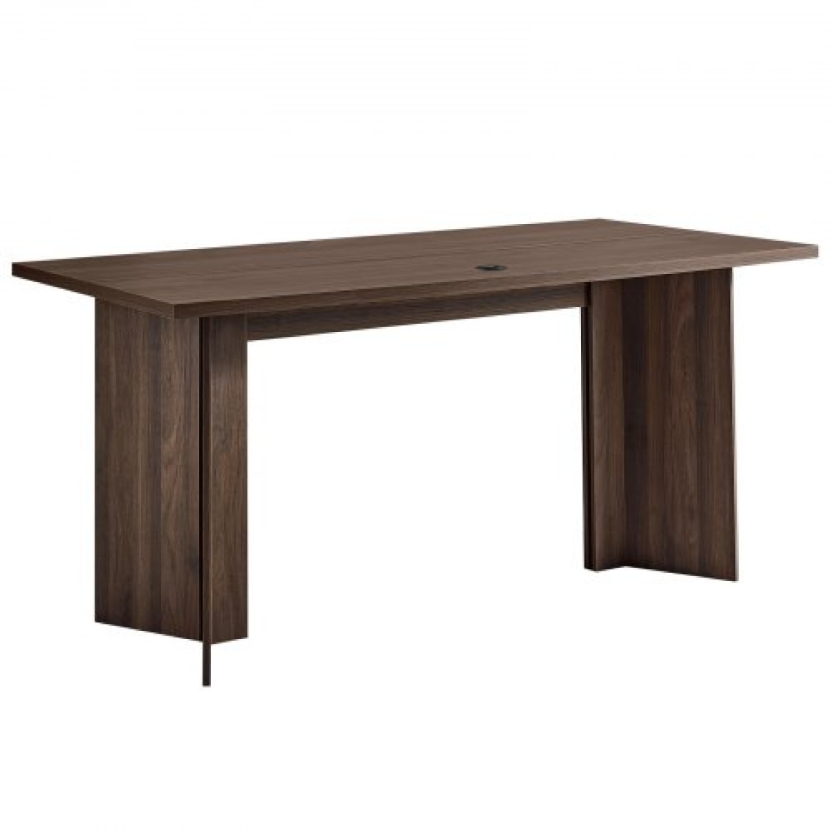 VEVOR 63 σε Executive Desk, Μεγάλο Μοντέρνο Ορθογώνιο Τραπέζι Γραφείου, Ξύλινο Τραπέζι βαρέως τύπου με τρύπα σύνδεσης καλωδίου, χωρητικότητα φόρτωσης 113 KG, Εύκολη συναρμολόγηση, για εργασία γραφής μελέτης, καρυδιά