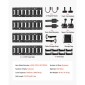 Σετ σιδηροτροχιάς VEVOR E-Track, 4 Pack Ράγες τροχιάς 0,4 m E, 2 γάντζοι σε σχήμα U, 2 βάσεις εργαλείων, 2 στηρίγματα ραφιών τροχιάς, 2 βάσεις ελαστικών, 2 δαχτυλίδια αποθήκευσης καλωδίων, 8 τελικές τάπες & 1 τσάντα, κατάλληλα για ρυμουλκούμενα φορτηγ