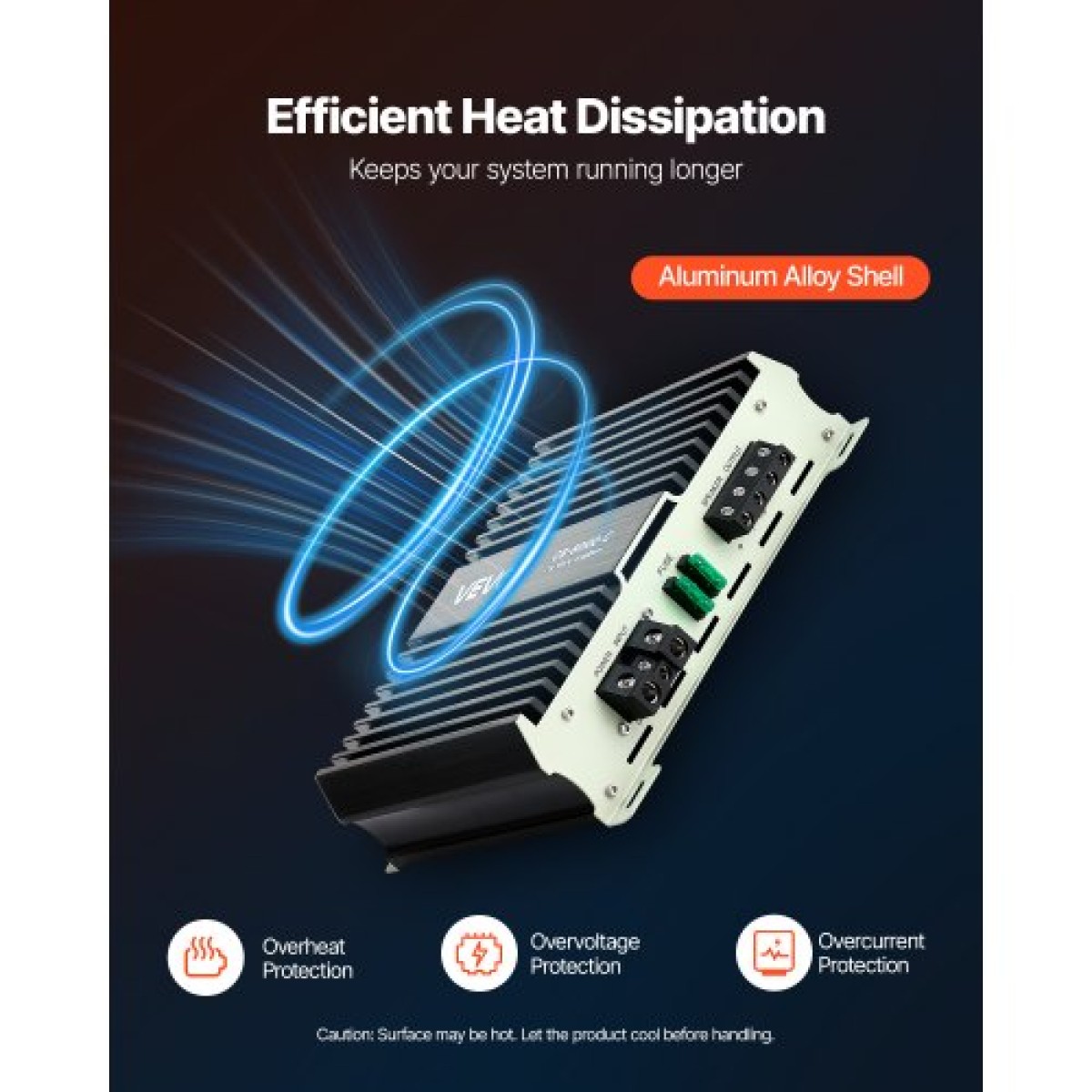 Ενισχυτής αυτοκινήτου VEVOR Monoblock, 800W RMS MAX, 1/2/4 Ohm Stable, Ενισχυτής ήχου αυτοκινήτου κατηγορίας D 1 καναλιού με απομακρυσμένο έλεγχο επιπέδου υπογούφερ, φίλτρο χαμηλής διέλευσης, ενίσχυση μπάσων & μετατόπιση φάσης, ελεγκτής έντασης ήχου