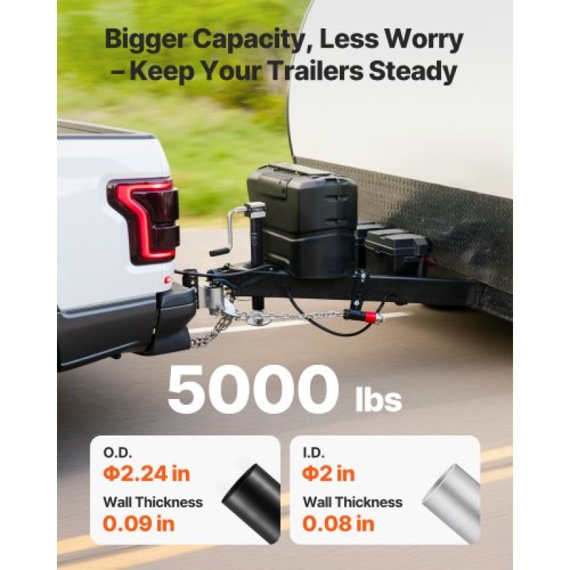 VEVOR 2267 kg A-Frame Trailer Jack, 381 mm Vertical Travel, Trailer Lift Jack with Adjustable 7-Level Drop Leg & Drill Socket, Cordless Drill Συμβατό, Κατάλληλο για RV, Utility, Yacht Trailers