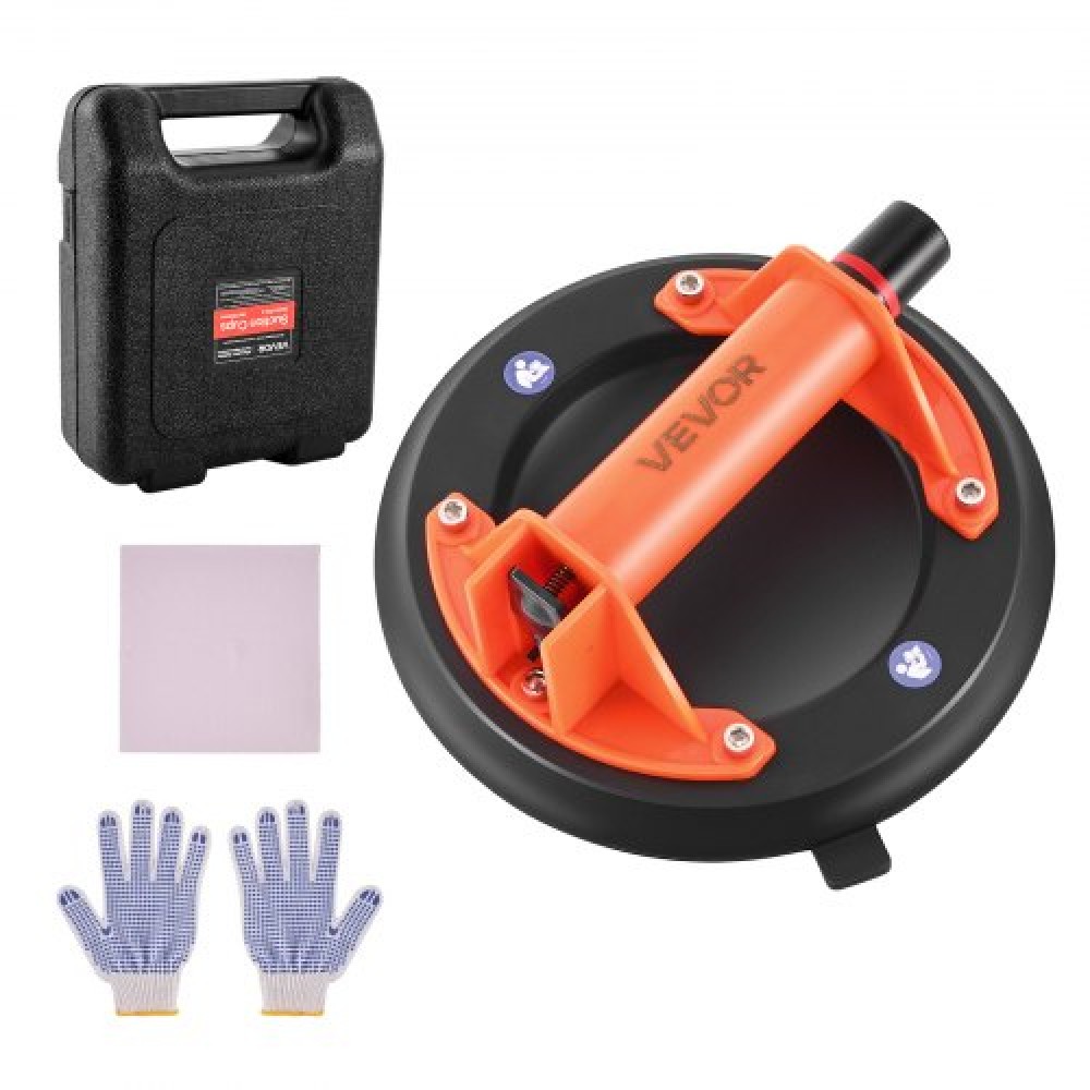 VEVOR Vacuum Suction Cup, 203 mm Vacuum Glass Lifter with ABS Handle, 180 kg Max Lifting Capacity Tile Suction Cup Tool with Carrying Case for Lifting Large Tile, Granite, Drywall, Windows (1-Pack)