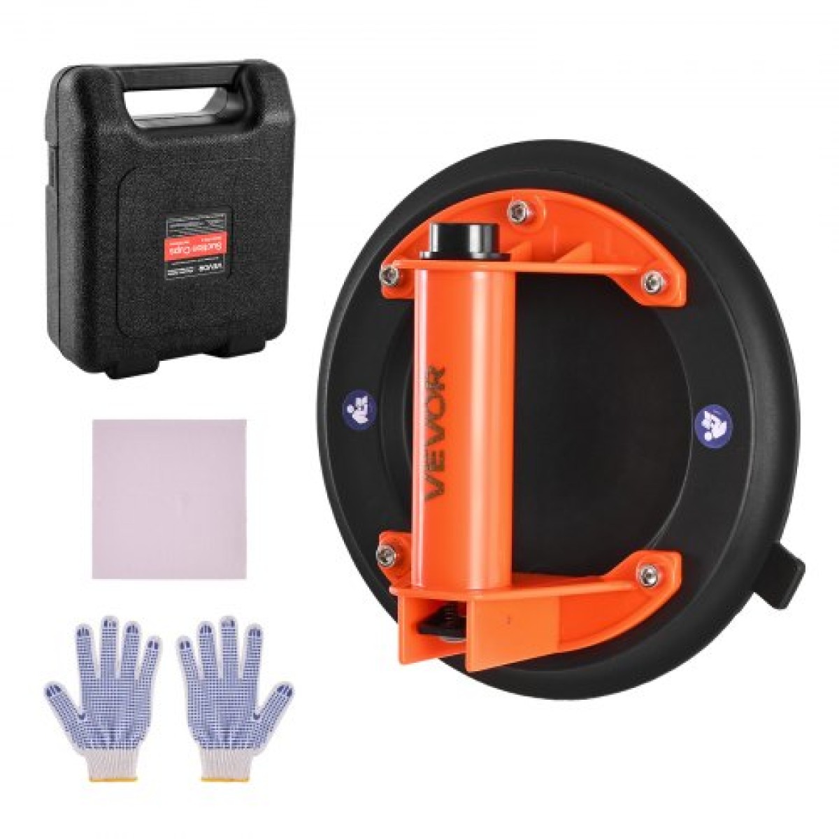 Βεντούζα VEVOR Vacuum, 203 mm Vacuum Glass Lifter με λαβή ABS, Μέγιστη ανυψωτική ικανότητα 180 kg Εργαλείο βεντούζας πλακιδίων με θήκη μεταφοράς για ανύψωση μεγάλων πλακιδίων, γρανίτη, γυψοσανίδας, παράθυρα (1-συσκευασία)