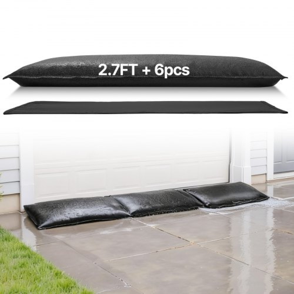 VEVOR Flood Barrier, 6 Pack, 830 x 430 mm Flood Bags Activated by Water, επαναχρησιμοποιήσιμο φράγμα απορρόφησης νερού, απόφραξη σακουλών άμμου χωρίς άμμο, σακούλες πρόληψης πλημμύρας για σπίτι, πόρτες, υπόγειο, γκαράζ