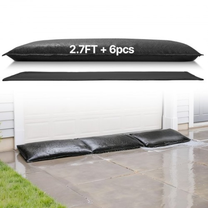VEVOR Flood Barrier, 6 Pack, 830 x 430 mm Flood Bags Activated by Water, επαναχρησιμοποιήσιμο φράγμα απορρόφησης νερού, απόφραξη σακουλών άμμου χωρίς άμμο, σακούλες πρόληψης πλημμύρας για σπίτι, πόρτες, υπόγειο, γκαράζ