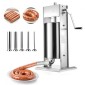 VEVOR Manual Sausage Stuffer, 33 LBS / 15 L Vertical Meat Stuffer, Heavy Duty Case Sausage Meat Stuffing Machine, Γεμιστικό από ανοξείδωτο χάλυβα διπλής ταχύτητας με 5 σωλήνες πλήρωσης, για εμπορική και οικιακή χρήση