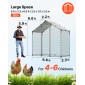 VEVOR Large Metal Chicken Coop, 2 x 1 x 2 m, Walk-in Chicken Run House με αδιάβροχο κάλυμμα & στιβαρό σκελετό, Spire Roof Poultry Cage Duck Stre for Rabbit Hen Goose Outdoor Backyard Farm Use