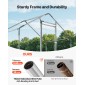 VEVOR Large Metal Chicken Coop, 2 x 1 x 2 m, Walk-in Chicken Run House με αδιάβροχο κάλυμμα & στιβαρό σκελετό, Spire Roof Poultry Cage Duck Stre for Rabbit Hen Goose Outdoor Backyard Farm Use