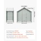 VEVOR Large Metal Chicken Coop, 2 x 1 x 2 m, Walk-in Chicken Run House με αδιάβροχο κάλυμμα & στιβαρό σκελετό, Spire Roof Poultry Cage Duck Stre for Rabbit Hen Goose Outdoor Backyard Farm Use