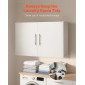 Ντουλάπι τοίχου VEVOR Laundry Room, Κρεμαστό ντουλάπι τοίχου 2 επιπέδων με ρυθμιζόμενο ράφι, ντουλάπι αποθήκευσης με 2 πόρτες, για κουζίνα, μπάνιο, πλυντήριο, 40,6 x 91,4 x 61 cm (Β x Π x Υ), Λευκό