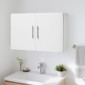 Ντουλάπι τοίχου VEVOR Laundry Room, Κρεμαστό ντουλάπι τοίχου 2 επιπέδων με ρυθμιζόμενο ράφι, ντουλάπι αποθήκευσης με 2 πόρτες, για κουζίνα, μπάνιο, πλυντήριο, 40,6 x 91,4 x 61 cm (Β x Π x Υ), Λευκό