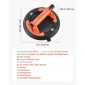 Βεντούζα VEVOR Vacuum, 203 mm Vacuum Glass Lifter με Μεταλλική Λαβή, Μέγιστη Ανυψωτική ικανότητα 195 kg Εργαλείο βεντούζας πλακιδίων με θήκη μεταφοράς για ανύψωση μεγάλων πλακιδίων, γρανίτη, γυψοσανίδα, παράθυρα (2-συσκευασία)