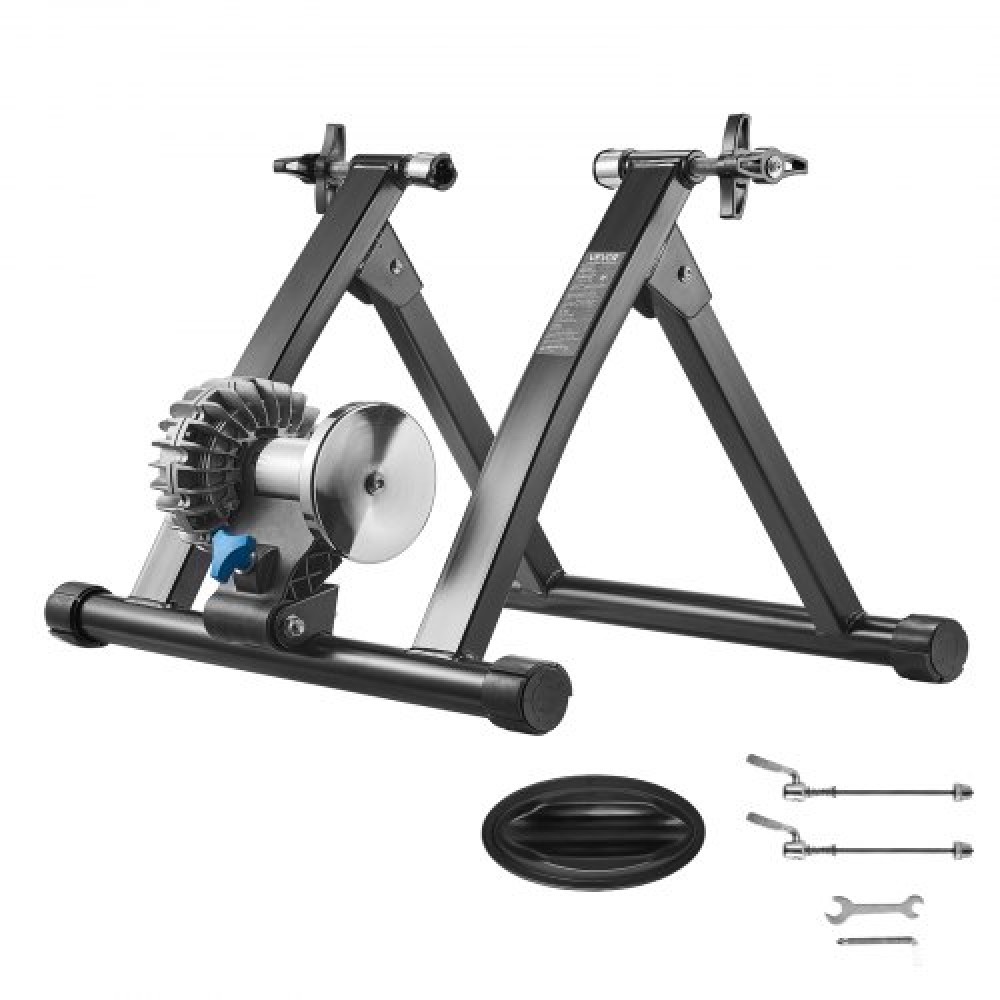 VEVOR Bike Trainer, 660,4-736,6 mm & 700C Wheels, Πτυσσόμενη βάση Fluid Bicycle Stationary Trainer για ιππασία σε εσωτερικό χώρο με σουβλάκι γρήγορης απελευθέρωσης & μπλοκ μπροστινού τροχού, ταιριάζει σε ποδήλατα δρόμου, μαύρο