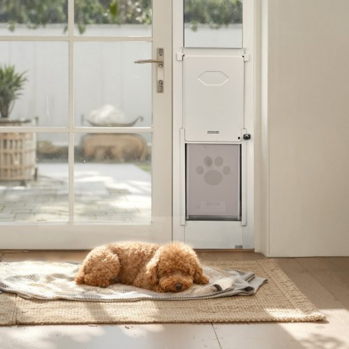 VEVOR Dog Dog Door για Συρόμενη Γυάλινη Πόρτα, 2311-2439 mm Ρυθμιζόμενο Ύψος, Σκελετός από κράμα αλουμινίου με μεταλλικούς περιστρεφόμενους μεντεσέδες, Σχέδιο κλειδαριάς, 209,6 x 311,2 mm πτερύγιο, συρόμενη γυάλινη πόρτα για κατοικίδια για ενοικιαστές