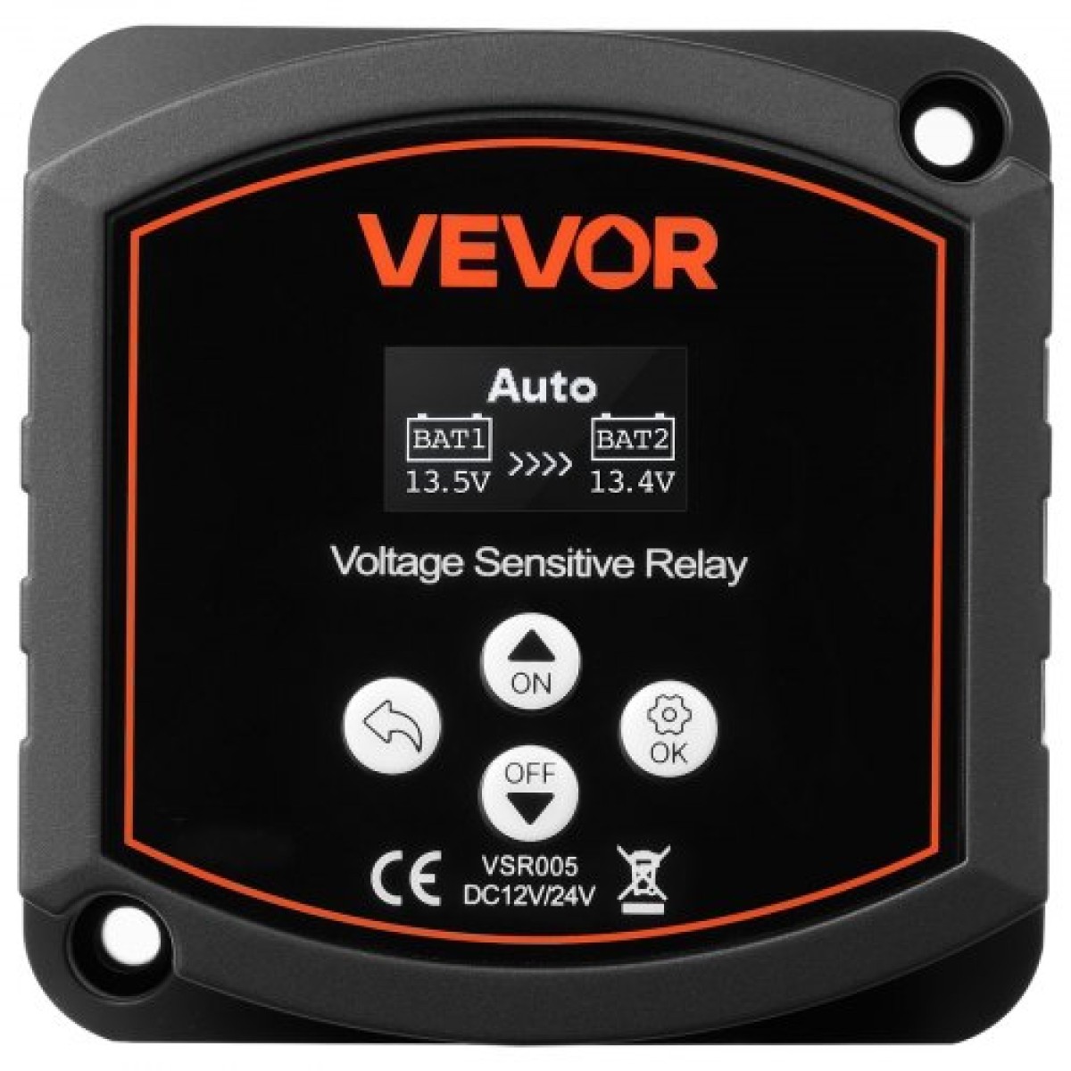 VEVOR Dual Battery Isolator, 12V 300 Amp, χειροκίνητο και αυτόματο VSR Voltage Sensitive Relay με οθόνη LCD, Smart Battery Isolator για μπαταρίες λιθίου και μολύβδου, για φορτηγό αυτοκινήτου RV UTV ATV Boat