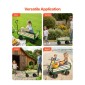 VEVOR Pull-Along Wagon για παιδιά, Βαγόνια νηπίων 101 cm με πτυσσόμενο ξύλινο πάνελ και λαβή, υποστηρίζει ελαστικά παντός εδάφους έως 250 kg, 25,4 cm, Δώρο γενεθλίων για παιδικό καρότσι για παιδική κηπουρική