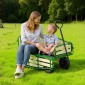 VEVOR Pull-Along Wagon για παιδιά, Βαγόνια νηπίων 101 cm με πτυσσόμενο ξύλινο πάνελ και λαβή, υποστηρίζει ελαστικά παντός εδάφους έως 250 kg, 25,4 cm, Δώρο γενεθλίων για παιδικό καρότσι για παιδική κηπουρική