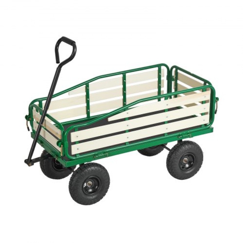 VEVOR Pull-Along Wagon για παιδιά, Βαγόνια νηπίων 101 cm με πτυσσόμενο ξύλινο πάνελ και λαβή, υποστηρίζει ελαστικά παντός εδάφους έως 250 kg, 25,4 cm, Δώρο γενεθλίων για παιδικό καρότσι για παιδική κηπουρική