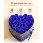 VEVOR Forever Flowers, 27 διατηρημένα τριαντάφυλλα σε κουτί σε σχήμα καρδιάς, Αιώνια λουλούδια Αθάνατη ανθοδέσμη Δώρο γενεθλίων για γυναίκες Μητέρες της γυναίκας της, επέτειος, ημέρα του Αγίου Βαλεντίνου, Χριστούγεννα, Βασιλικό Μπλε