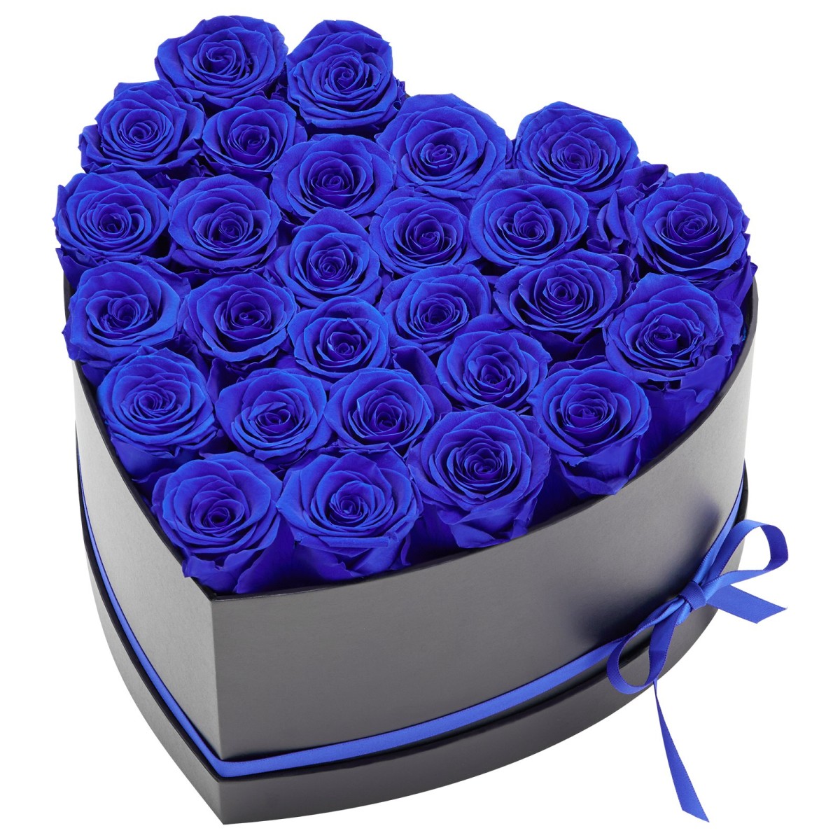 VEVOR Forever Flowers, 27 διατηρημένα τριαντάφυλλα σε κουτί σε σχήμα καρδιάς, Αιώνια λουλούδια Αθάνατη ανθοδέσμη Δώρο γενεθλίων για γυναίκες Μητέρες της γυναίκας της, επέτειος, ημέρα του Αγίου Βαλεντίνου, Χριστούγεννα, Βασιλικό Μπλε
