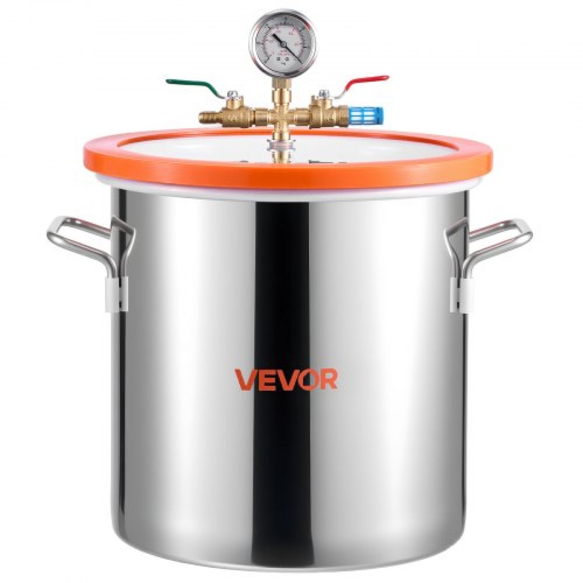 Θάλαμος κενού VEVOR 18,93 L με αντλία, 3,5 CFM 99 L/min, Μονοβάθμια αντλία κενού, κιτ θαλάμου απαέρωσης από ανοξείδωτο χάλυβα, καπάκι από σκληρυμένο γυαλί, σωλήνας 1,5 m, για σταθεροποίηση ρητίνης σιλικόνης απαερίωσης ξύλου