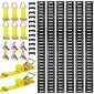 VEVOR E-Track Tie-Down Rail Kit, 6 Pack 1,5 m E Rails Track, 26 Pcs Περιλαμβάνει 2 Ratchet Straps & 6 O-Rings & 6 Tie-Offs with D-Ring & 12 End Caps, Fit for Garages Vans Trailers Motorcycles