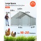 VEVOR Large Metal Chicken Coop, 3 x 3 x 2 m, Walk-in Chicken Run House με αδιάβροχο κάλυμμα και στιβαρό σκελετό, στυλό πάπιας κλουβιού πουλερικών Spire Roof για κουνέλι κοτέτσι, πάπια χήνας, εξωτερική χρήση σε φάρμα πίσω αυλής
