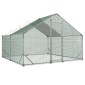 VEVOR Large Metal Chicken Coop, 3 x 3 x 2 m, Walk-in Chicken Run House με αδιάβροχο κάλυμμα και στιβαρό σκελετό, στυλό πάπιας κλουβιού πουλερικών Spire Roof για κουνέλι κοτέτσι, πάπια χήνας, εξωτερική χρήση σε φάρμα πίσω αυλής
