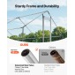 VEVOR Large Metal Chicken Coop, 3 x 3 x 2 m, Walk-in Chicken Run House με αδιάβροχο κάλυμμα και στιβαρό σκελετό, στυλό πάπιας κλουβιού πουλερικών Spire Roof για κουνέλι κοτέτσι, πάπια χήνας, εξωτερική χρήση σε φάρμα πίσω αυλής